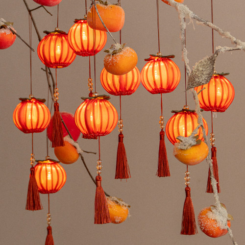 元旦节装饰发光小灯笼挂饰饰树上