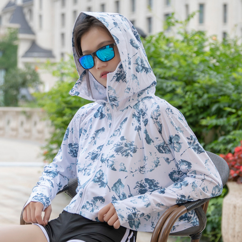 户外防晒衣女士防紫外线防泼水防晒服夏季遮阳防晒披肩连帽长袖薄
