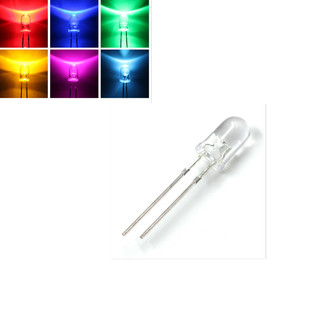 led发光二极管元件包f5/5mm直插式圆头短脚有边白色光直插小灯珠