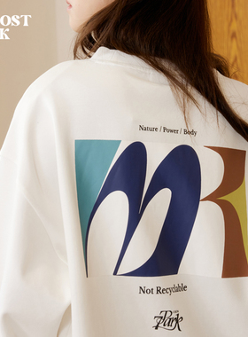 PROOSTPARK休闲绣花LOGO纯色露营宽松打底长袖T恤cityboy日系卫衣