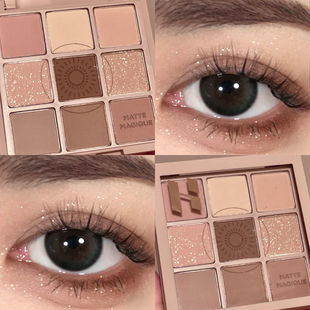 程姐推荐!23年新品九色眼影盘大地色暖棕香芋紫哑光珠光奶茶色