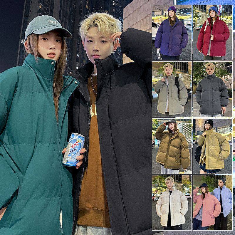 男冬季新款棉加厚ins棉袄宽松款立领面包服青少潮款