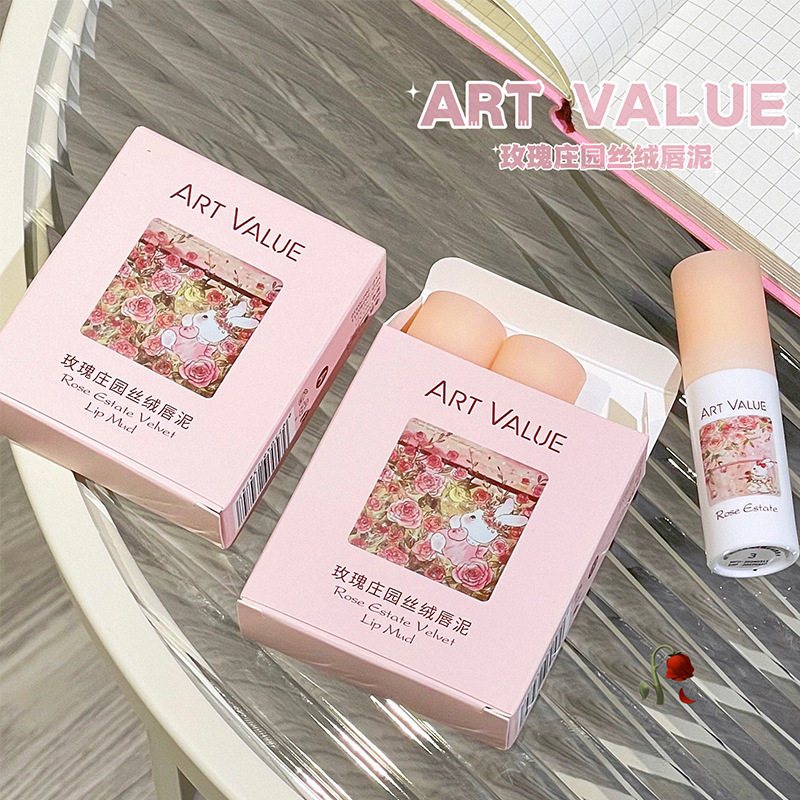 Art Value新品玫瑰庄园丝绒唇泥套装三支装 动漫风 学生平价彩妆