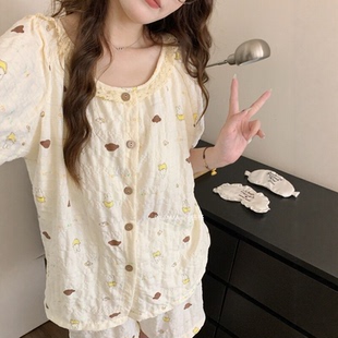 可爱米菲兔子睡衣女款夏季云朵棉短袖学生夏天新款纯棉家居服套装