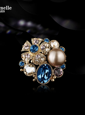 Eternelle法国永恒奥地利水晶胸针气质胸花 秋冬服装领针配饰胸花