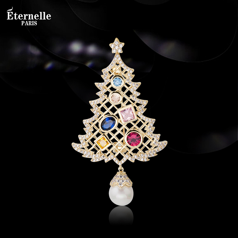 法国eternelle圣诞树女开衫胸针