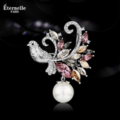 Eternelle法国永恒胸针女高档奢华凤凰胸花配饰别针扣女生日礼物
