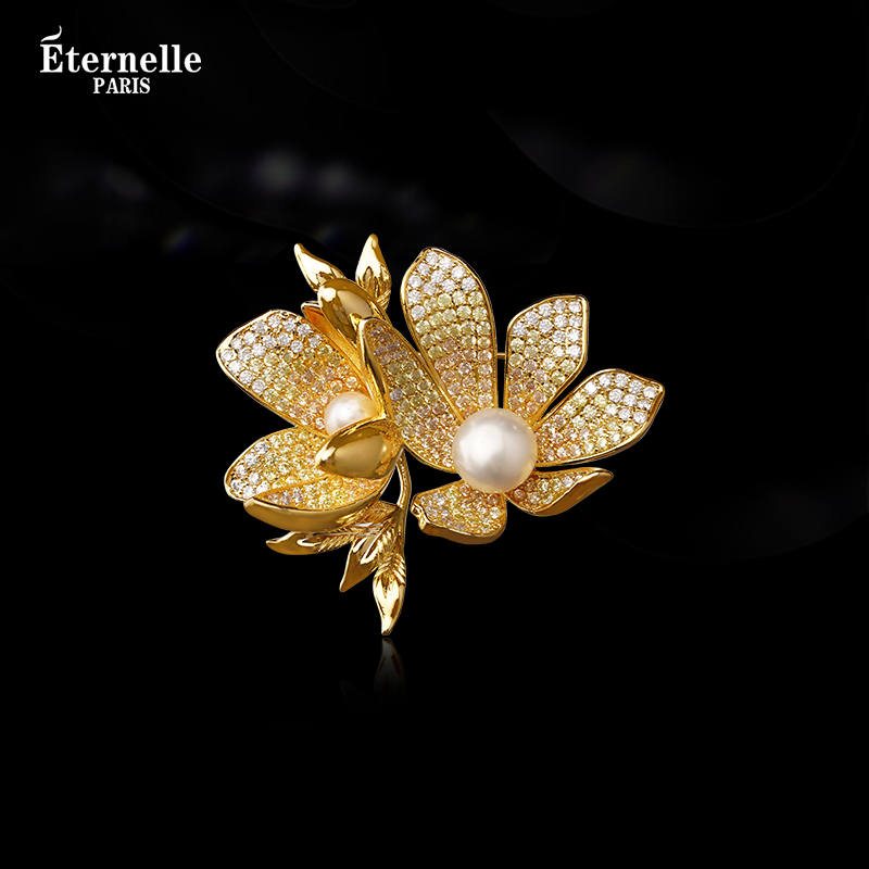 Eternelle优雅气质花卉胸针
