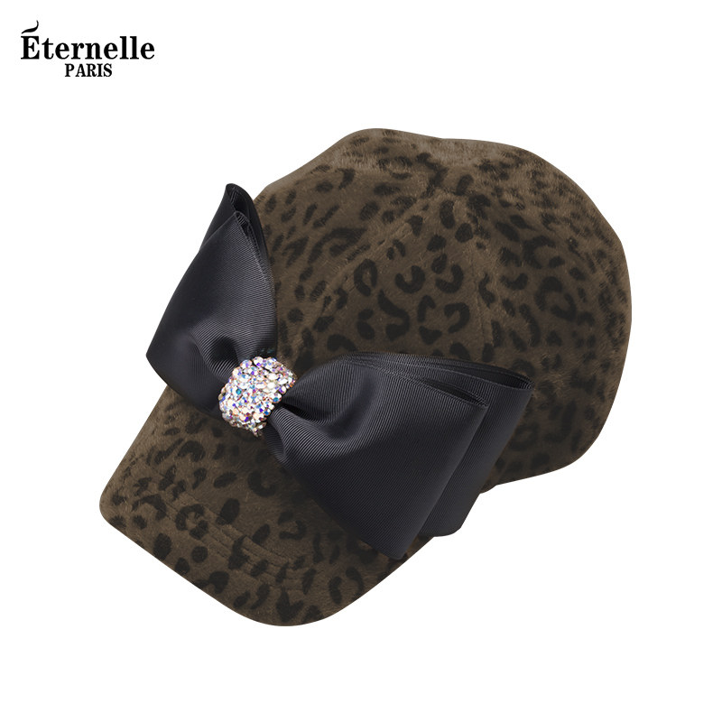 法国Eternelle时尚帽饰八角帽 秋冬帽子女韩版网红豹纹防晒遮阳帽