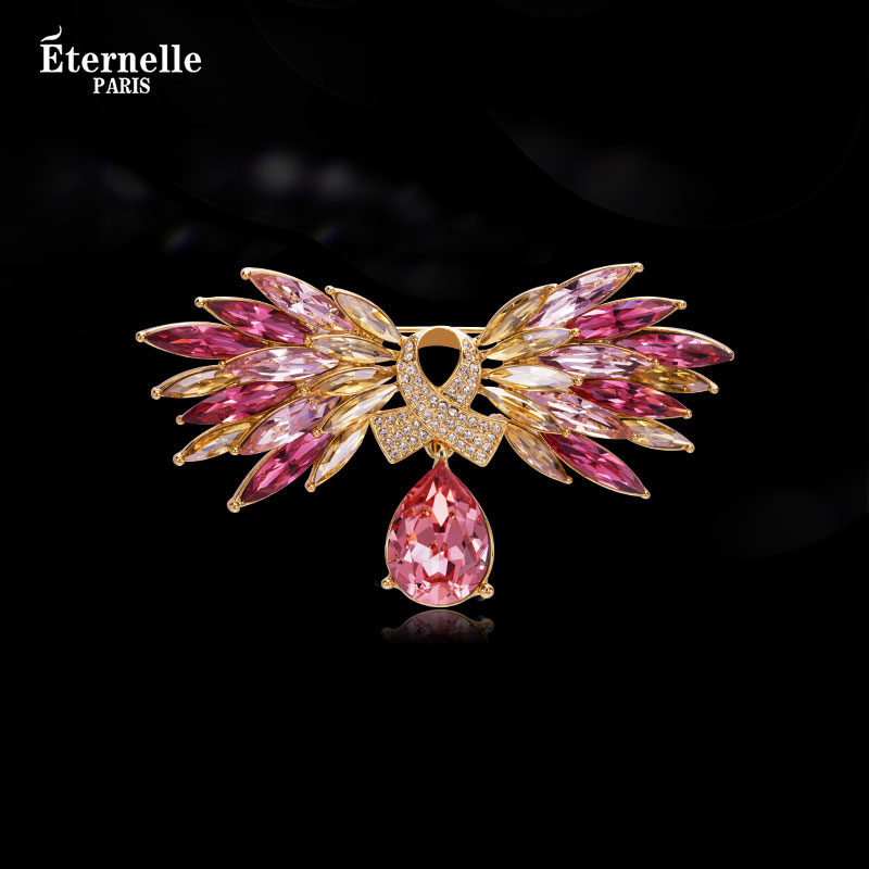 Eternelle优雅气质蝴蝶水晶胸针