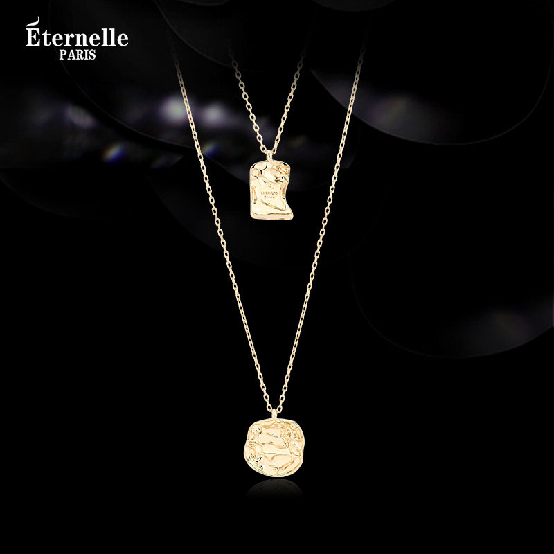 法国Eternelle原创设计双层叠戴项链女轻奢小众新款锁骨链高级感