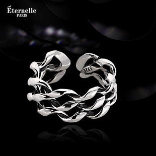 法国Eternelle珠宝极简主义设计戒指女个性 欧美风质感指环开口戒