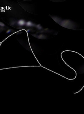 法国Eternelle原创秋冬轻奢小众长款项链 高端大气镶钻配饰毛衣链