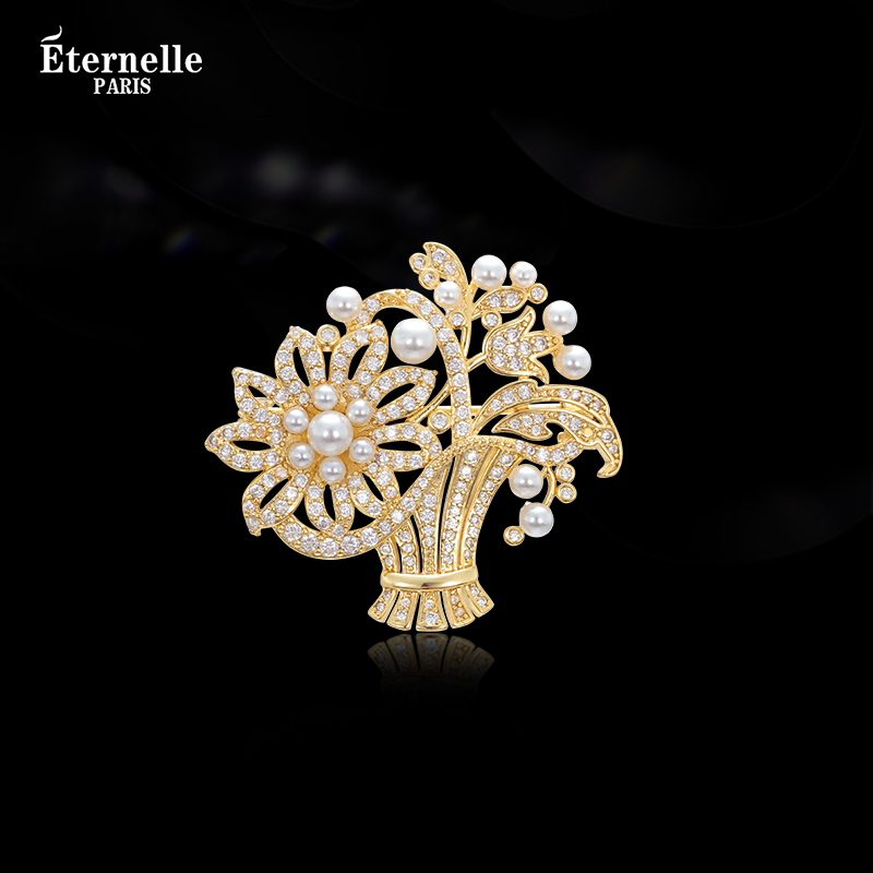 Eternelle时与花高档精致胸针