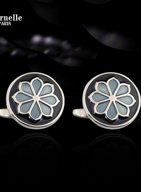 法国Eternelle欧美时尚法式袖扣 男士蓝色袖钉送男友生日礼物