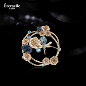 法国Eternelle奥地利水晶胸针高档轻奢领针欧美气质简约秋冬胸花