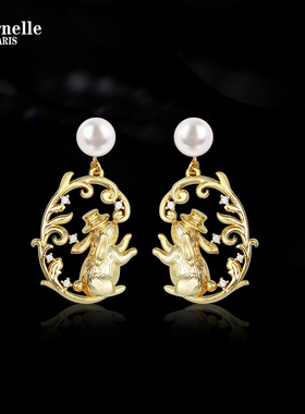 Eternelle法国永恒原创灵动萌兔耳饰2025年新款优雅甜美百搭耳环