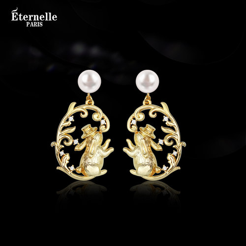 Eternelle优雅灵动萌兔耳环
