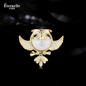 胸花配饰领针胸章 法国Eternelle个性 服装 原创设计猫头鹰胸针气质