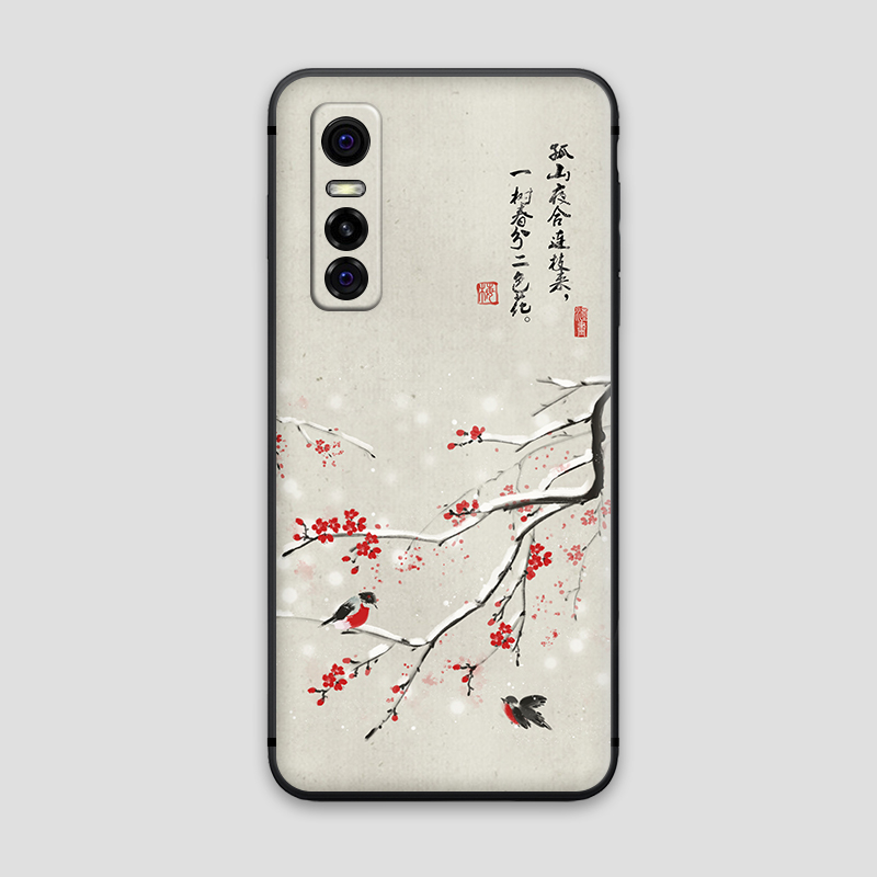 中国风梅花手机壳魅族18sNote9适用Note8m15pro7plus国画书法软壳