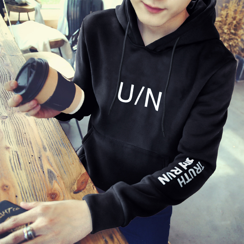 Men's Fall Hoodies and Fleece Pullovers Winter Long Sleeve Jacket Korean Edition