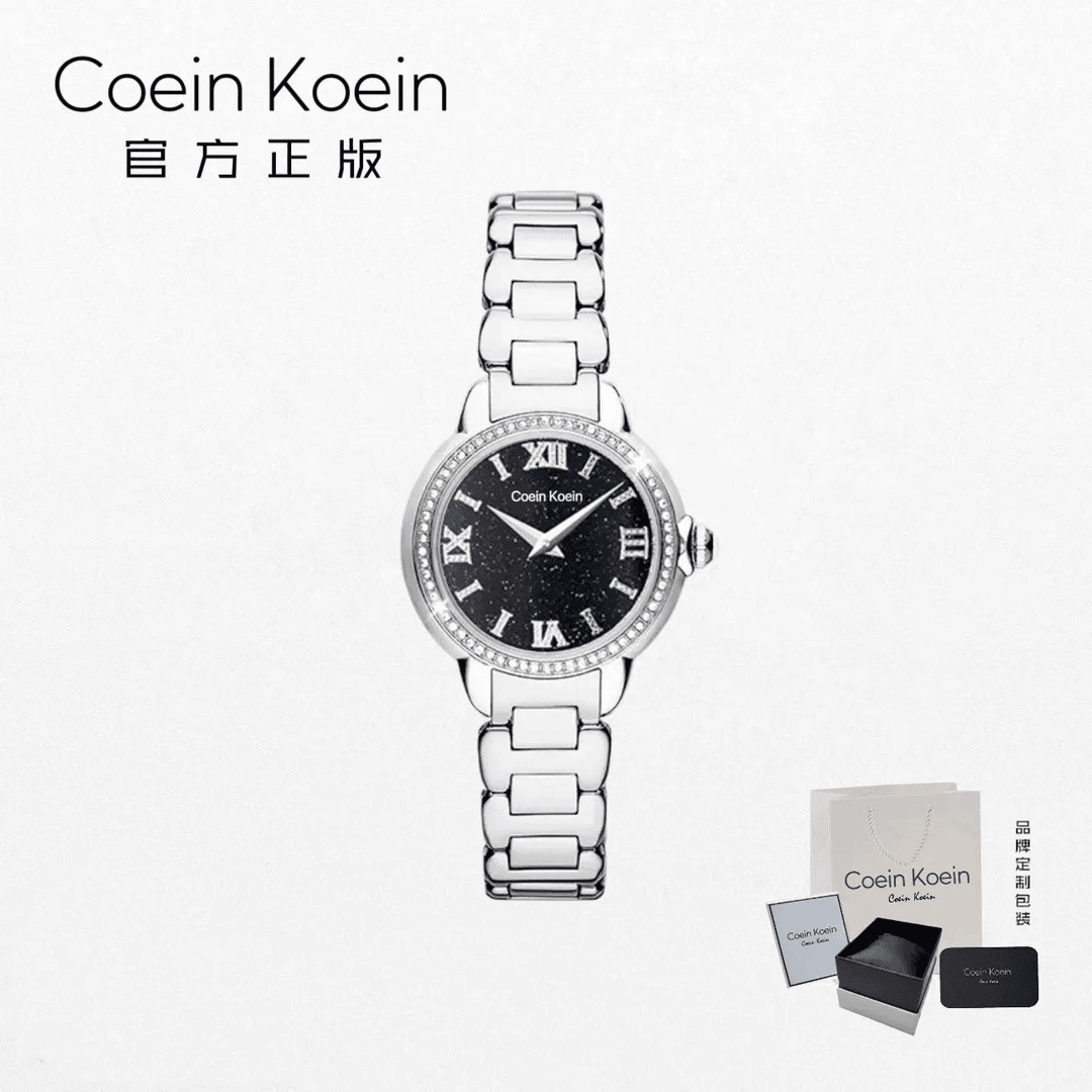 Coein Koein【官方正版CK1399璀璨星球奢华镶钻蓝砂石女士手腕表