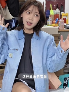 cleanfit棒球服行政底特律纯棉夹克上衣潮牌街头情侣男女工装外套