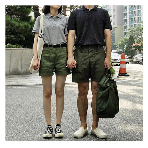 pants情侣军绿色大学生工装短裤
