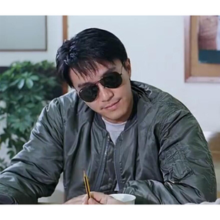 港风宽松复古空秋冬男飞行员夹克MA1潮流棒球服明星同款 厚军外套