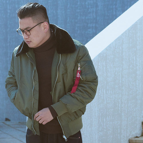 2025秋冬季日系B15加厚工装飞行员夹克潮牌复古情侣大码棉服上衣