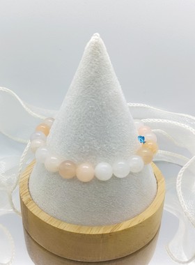 天然玉石女手链绿色花青玉清新粉