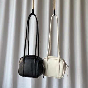 捡漏 炒级小众极简风头层摔纹牛皮保龄球包 外贸订单尾货清仓韩版