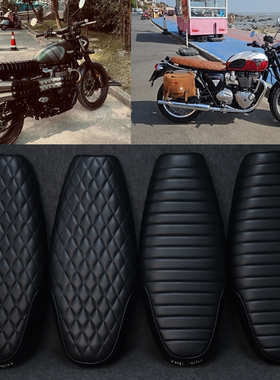 适用凯旋T120T100街双900速双900小攀爬改装坐垫复古黑色改装坐垫