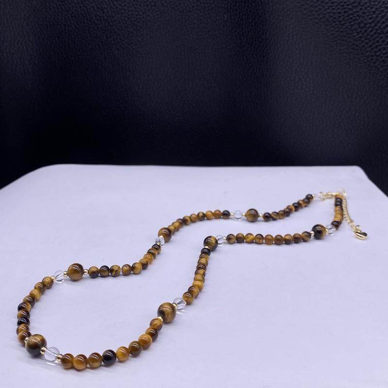 设计感串珠项链礼物民族水晶石金虎晶石小珠套装锁骨链时尚复古,饰品/流行首饰/时尚饰品新,手链,淘宝优惠券,粉丝福利购,淘宝优惠卷