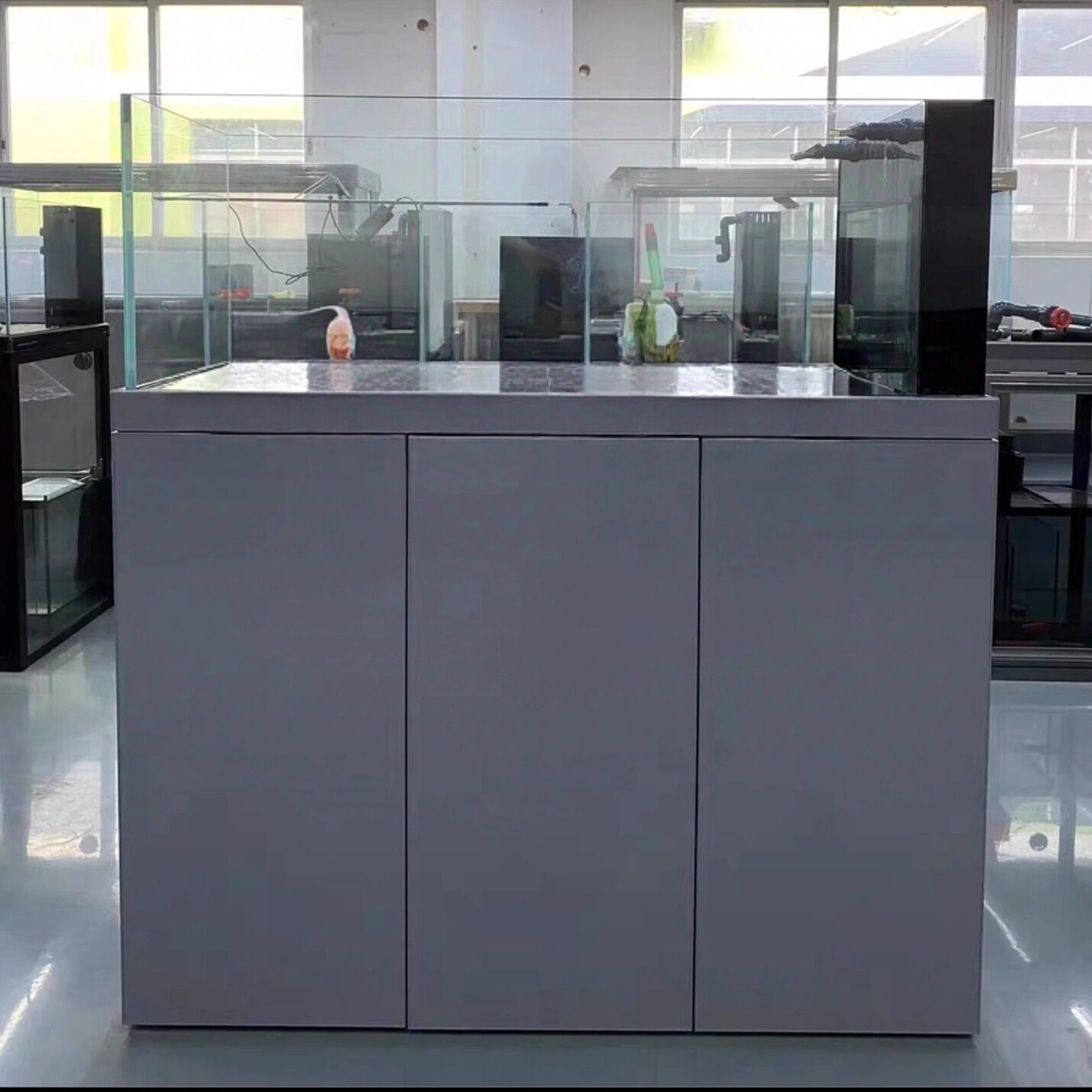 客厅开放式定制海水缸溪流缸吉罗缸屏风缸水族箱超白玻璃底滤鱼缸