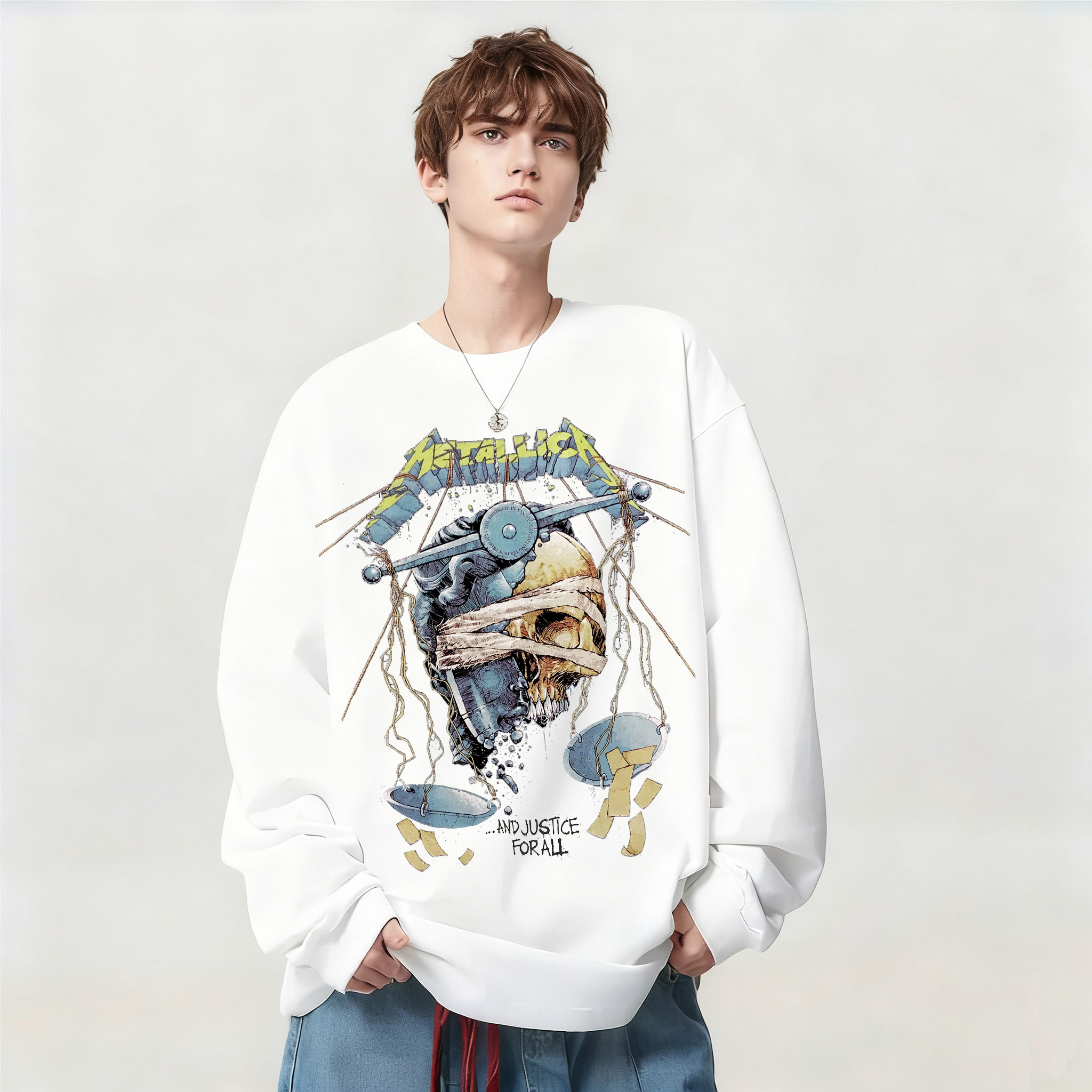 乐队印花长袖T恤男女款纯棉上衣