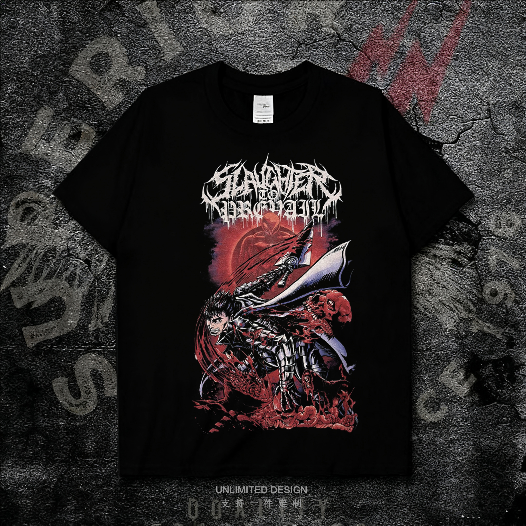 SLAUGHTER TO PREVAIL摇滚乐队黑色短袖T恤男女动漫印花纯棉上衣