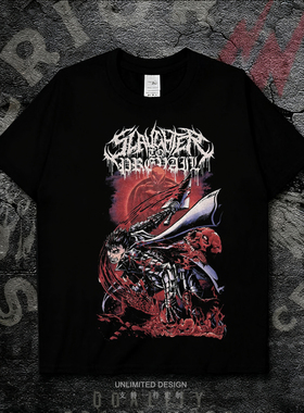 SLAUGHTER TO PREVAIL摇滚乐队黑色短袖T恤男女动漫印花纯棉上衣