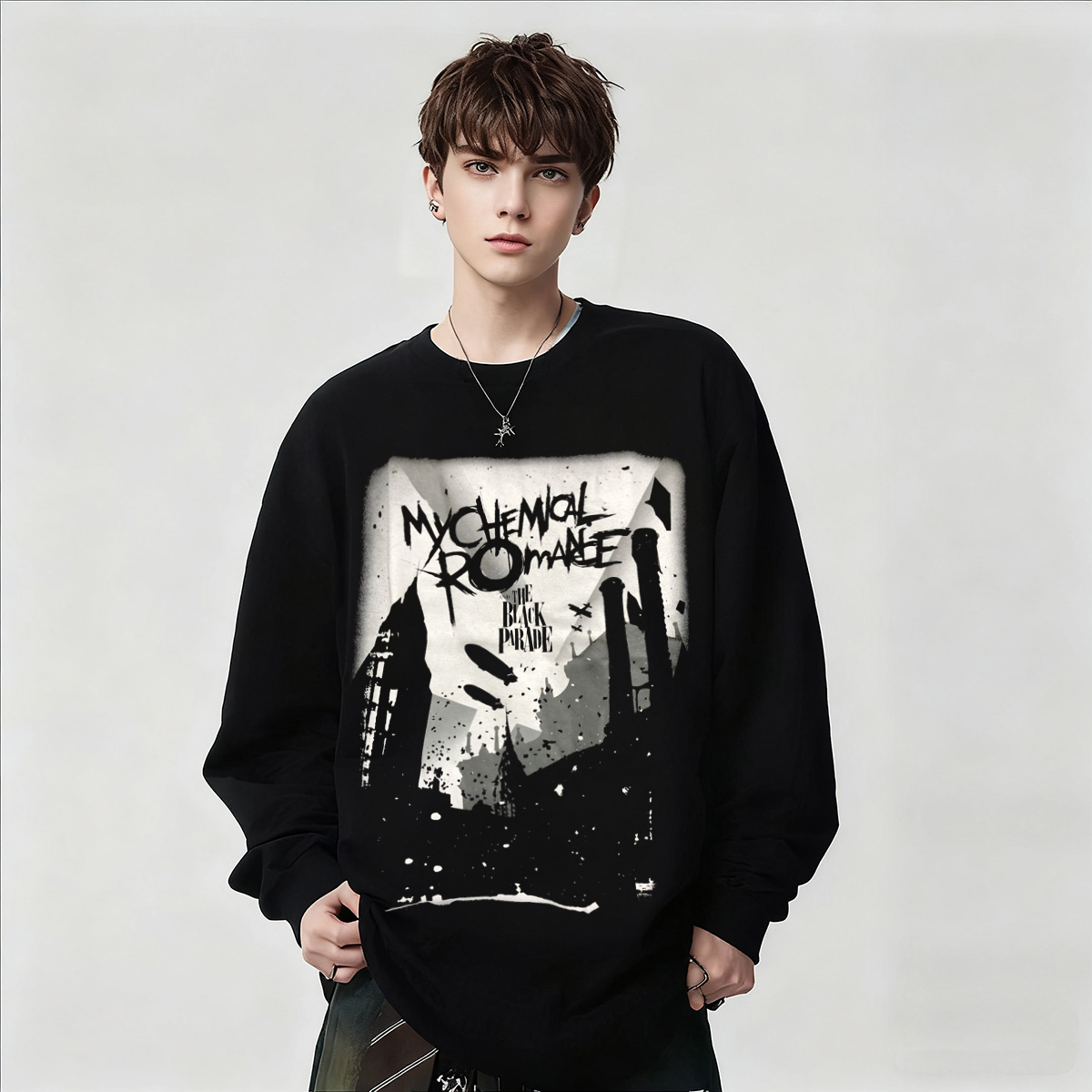 印花男女纯棉长袖T恤上衣春秋季