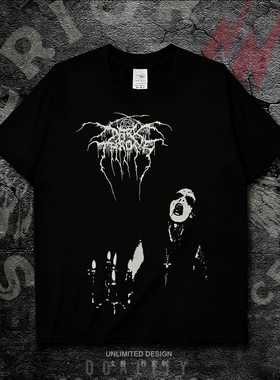 Darkthrone乐队周边印花黑色短袖T恤摇滚金属上衣纯棉打底男女夏