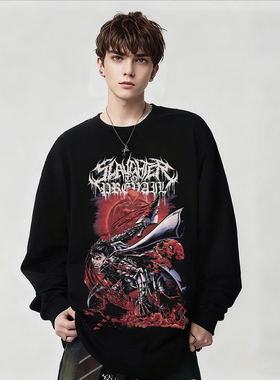 SLAUGHTER TO PREVAIL乐队二次元黑色长袖印花T恤男女款纯棉上衣