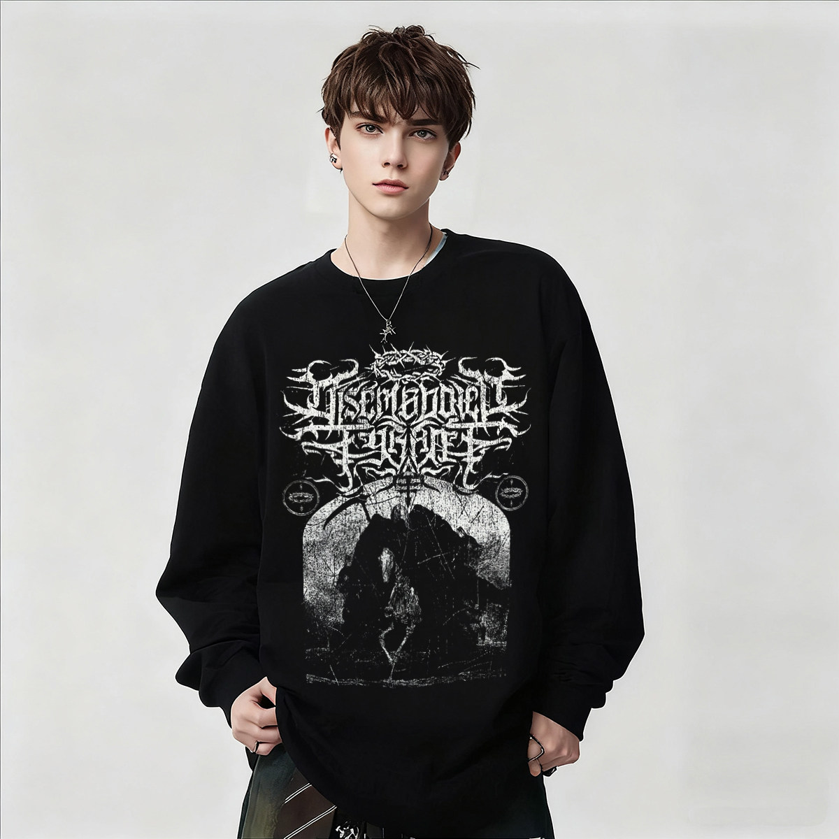 乐队印花男女生纯棉长袖T恤上衣