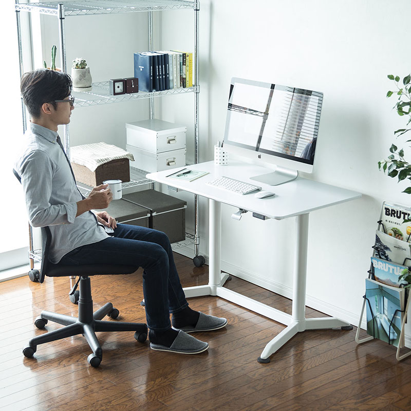 日本电脑桌人体工学坐站交替简约