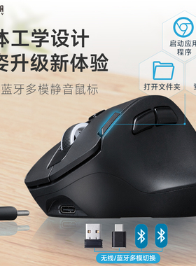 日本SANWA无线 线滑鼠蓝牙双模人体工学充电静音电脑台式家用办公
