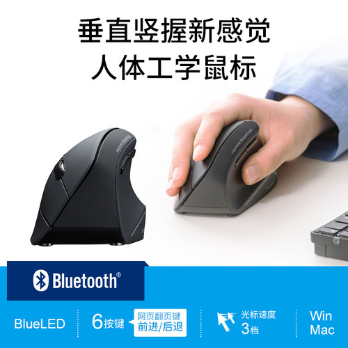 日本SANWA静音无线鼠标充电3模