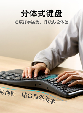 日本SANWA无线键盘蓝牙3模充电静音分体式人体工学通用带腕托