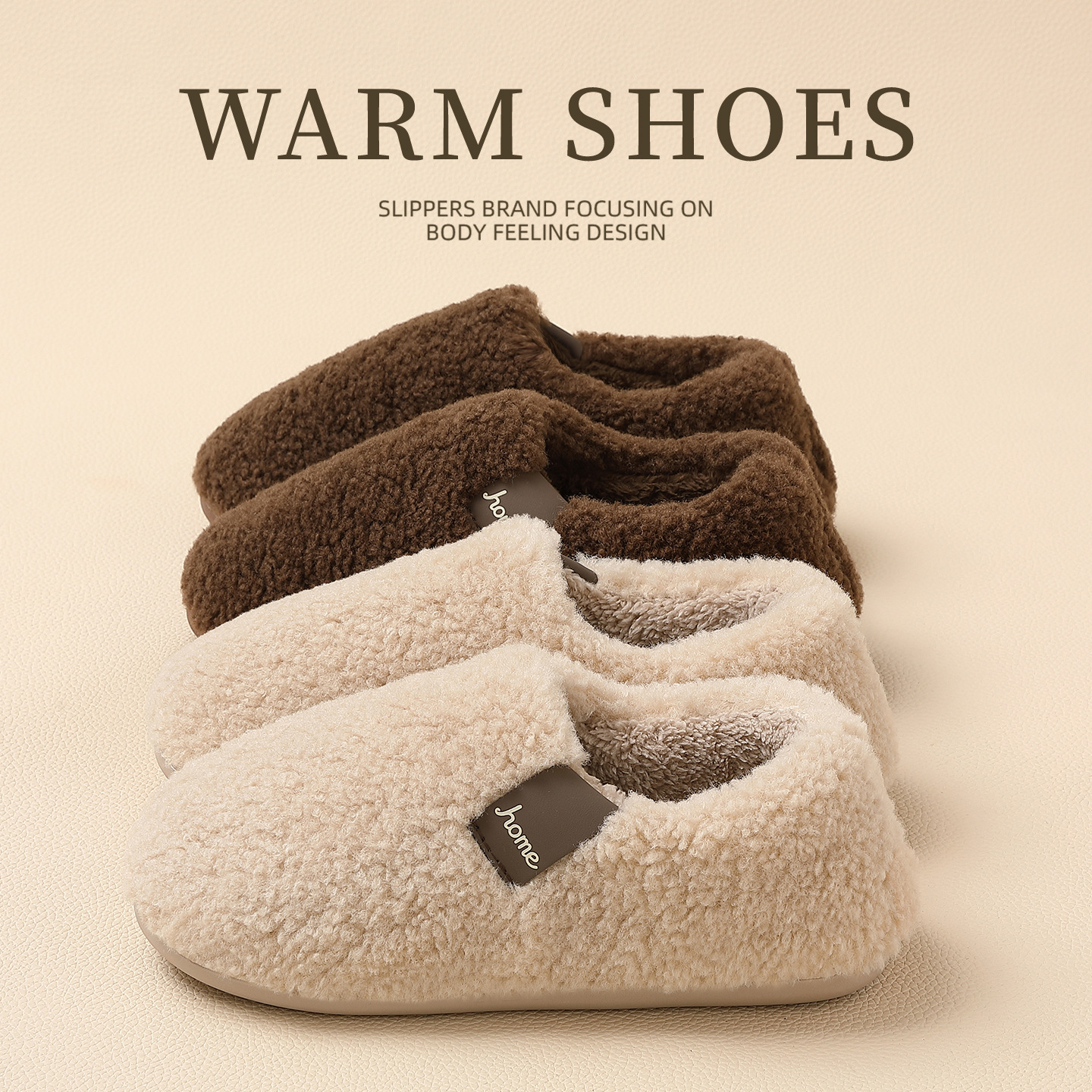 毛绒棉鞋女居家室内防滑保暖情侣秋冬季家用厚绒包跟棉拖鞋男批发