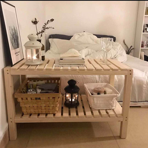 爆款松木架北欧风打印机床头柜