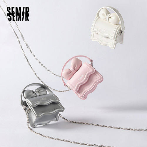 森马包包女小方包miu系蝴蝶结手提包mini单肩斜挎包2025新款甜美