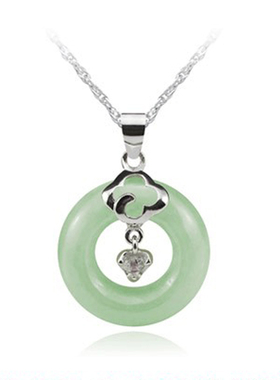 环环相扣吊坠饰郎镶天然翡翠天然